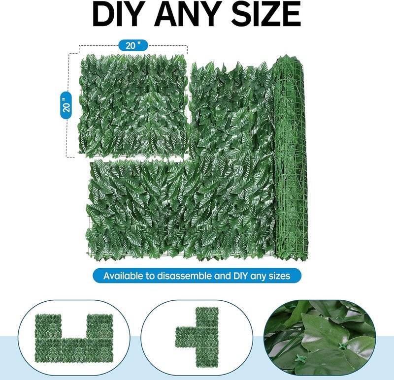Skloopearg Artificial Ivy Privacy Fence Screen,59"x118" UV-Anti Fake Leaves Plant Vine,Privacy Hedges Wall for Indoor Outdoor Garden Backyard Decor,Color Green Pineapple Leaves - Image 3